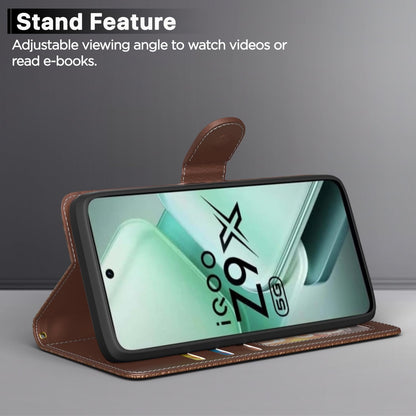 Pikkme iQOO Z9x 5G tan wallet flip cover – photo 3