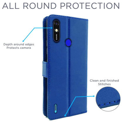 Tecno Spark Go Plus flip case in blue by Pikkme – photo 4