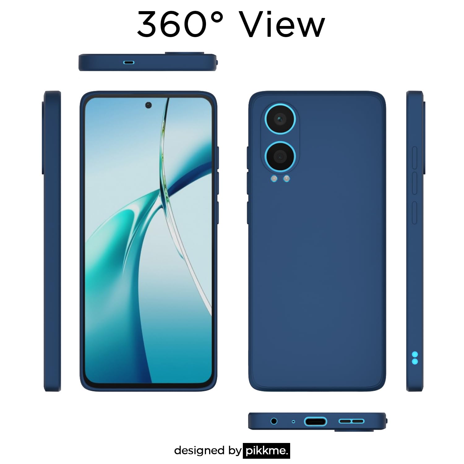 Pikkme OnePlus Nord CE4 Lite 5G Soft Matte Silicone Shockproof Case (Blue)