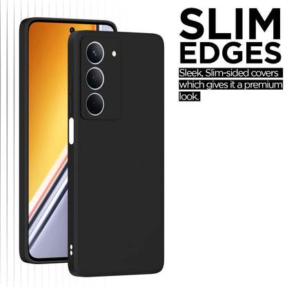 Pikkme Realme P3x 5G Soft Matte Silicone Shockproof Case (Black)