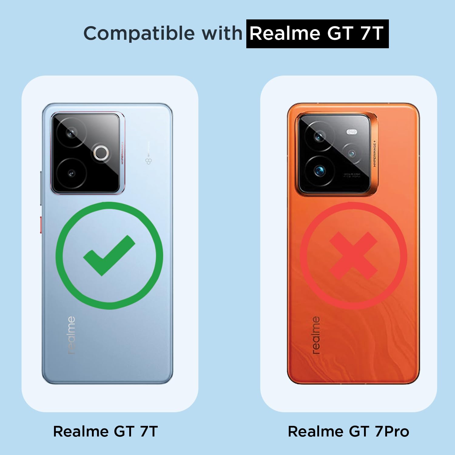 Pikkme Realme GT 7 5G / GT 7T 5G Mag-Safe Shockproof PC + TPU Back Cover (Transparent)