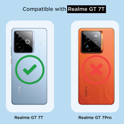 Pikkme Realme GT 7 5G / GT 7T 5G Mag-Safe Shockproof PC + TPU Back Cover (Transparent)