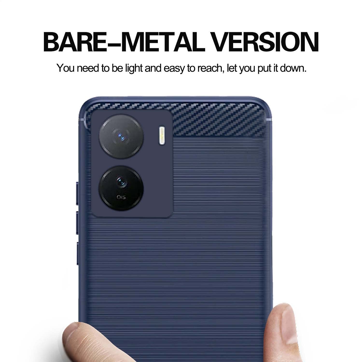 Pikkme iQOO Z7 5G / iQOO Z7s 5G Hybrid Carbon Fiber Back Cover | Blue