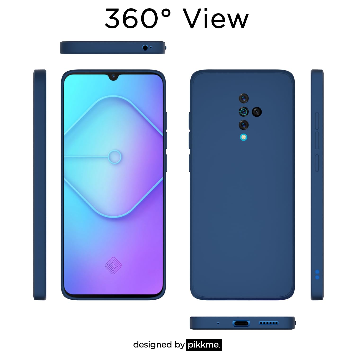 Pikkme Vivo S1 Pro Soft Matte Silicone Shockproof Case (Blue)