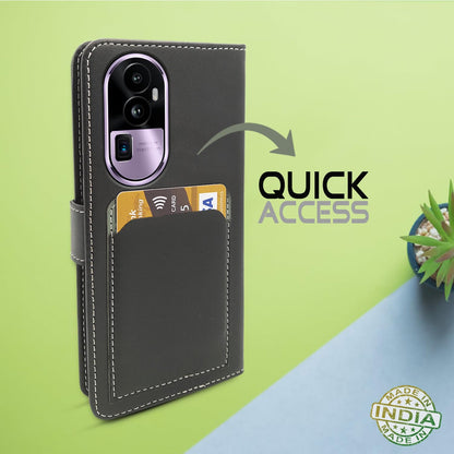 Oppo Reno 10 Pro Plus 5G wallet flip cover in grey by Pikkme – photo 5