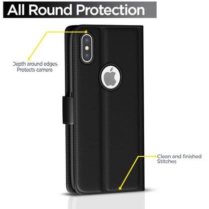 iPhone X/XS Wallet flip case in black by Pikkme – photo 4