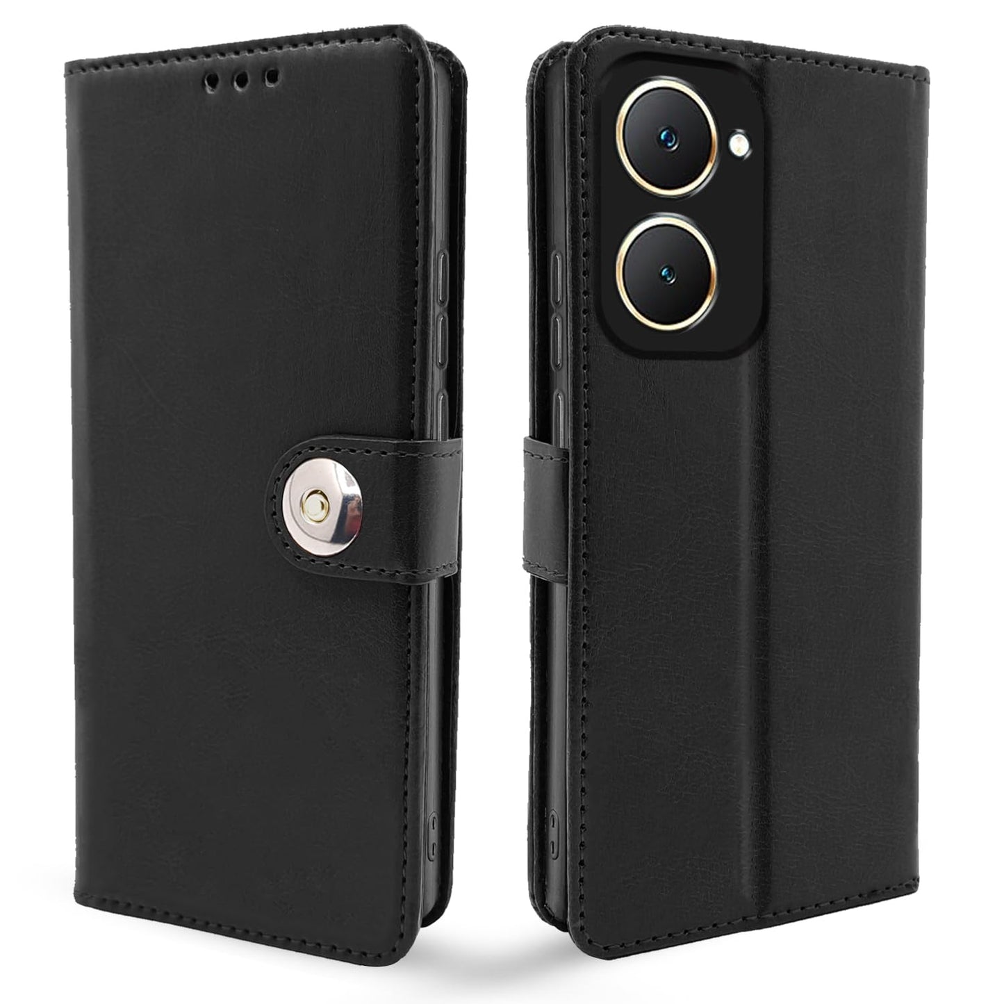 Pikkme Vivo Y03 4G Button Flip Cover (Black)