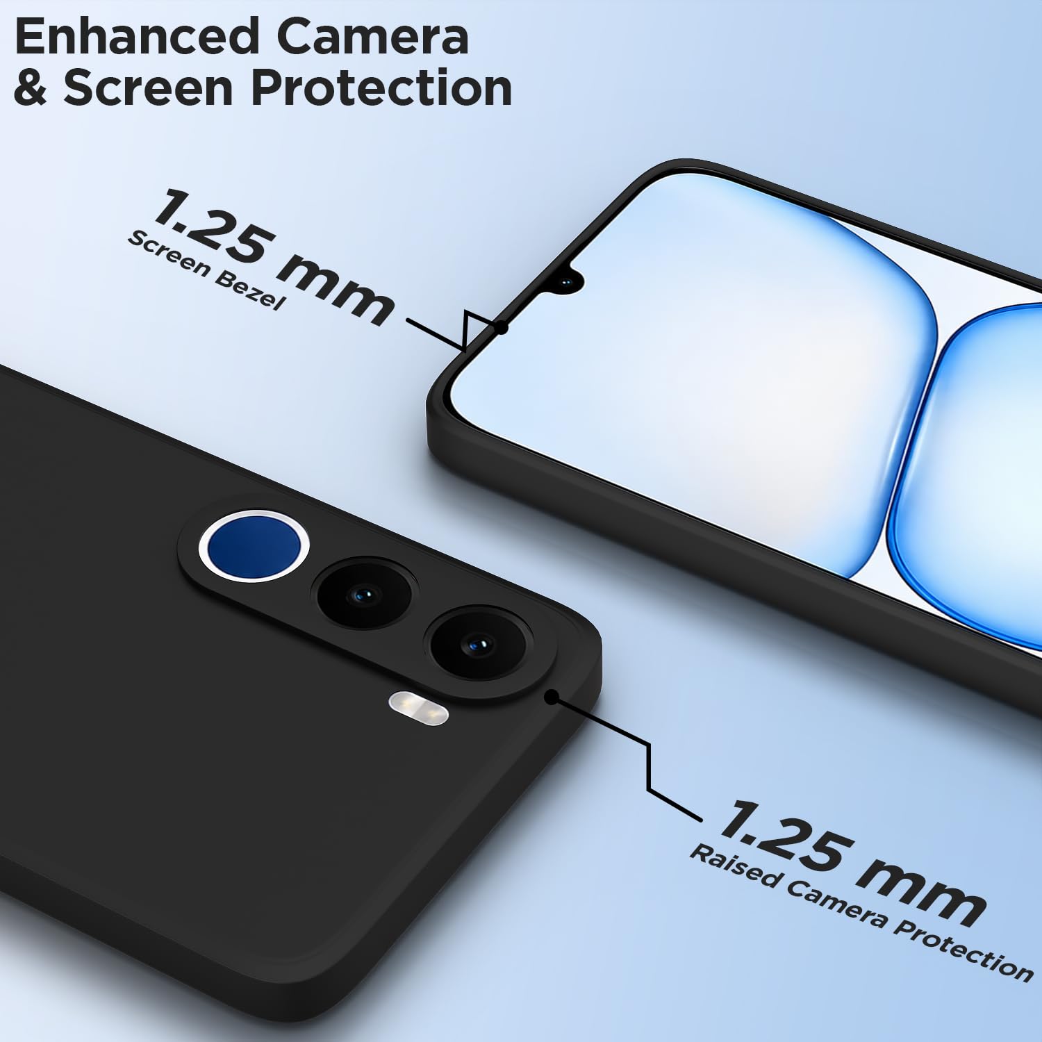 Realme C100x Matte phone cover in black by Pikkme – photo 2