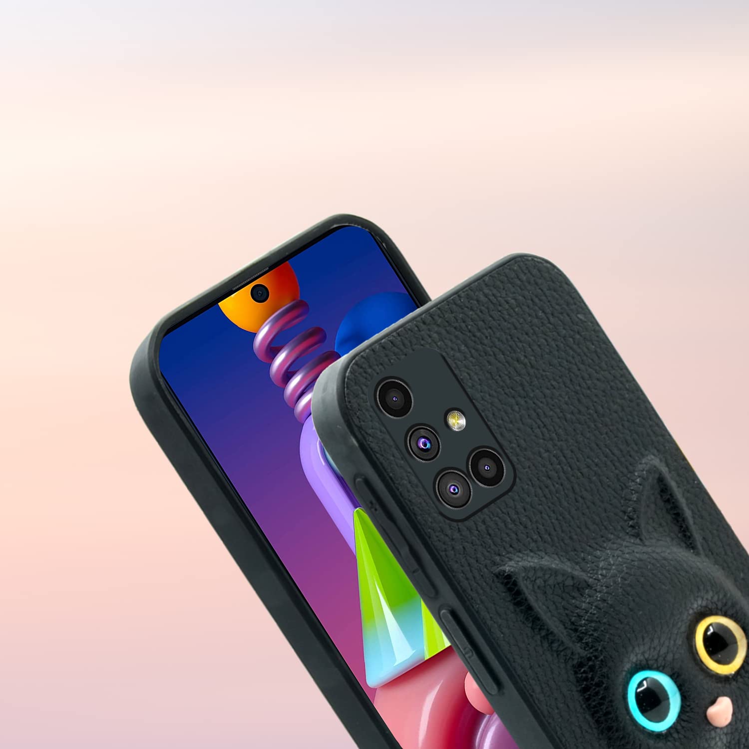 Samsung M51 Cat back cover in black by Pikkme – photo 6