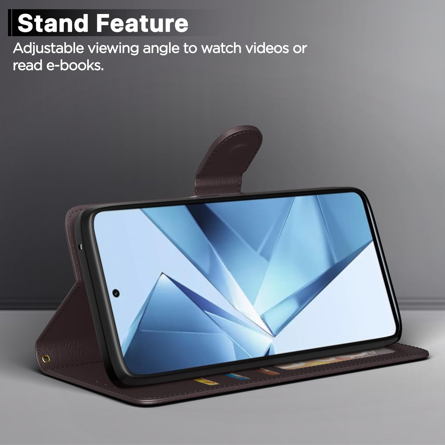 Vivo V29E flip cover in coffee by Pikkme – photo 3