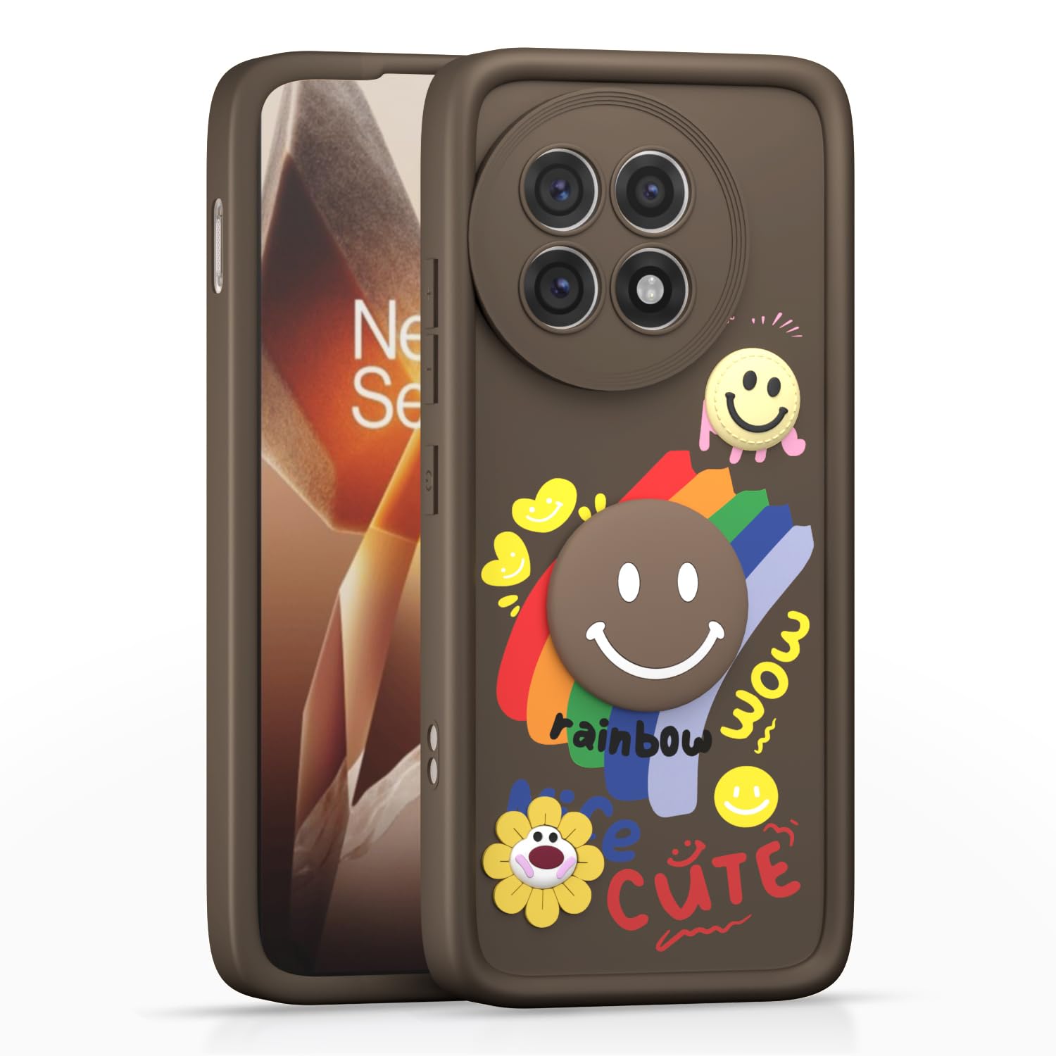 Pikkme OnePlus 13R 5G Soft Silicone brown phone cover