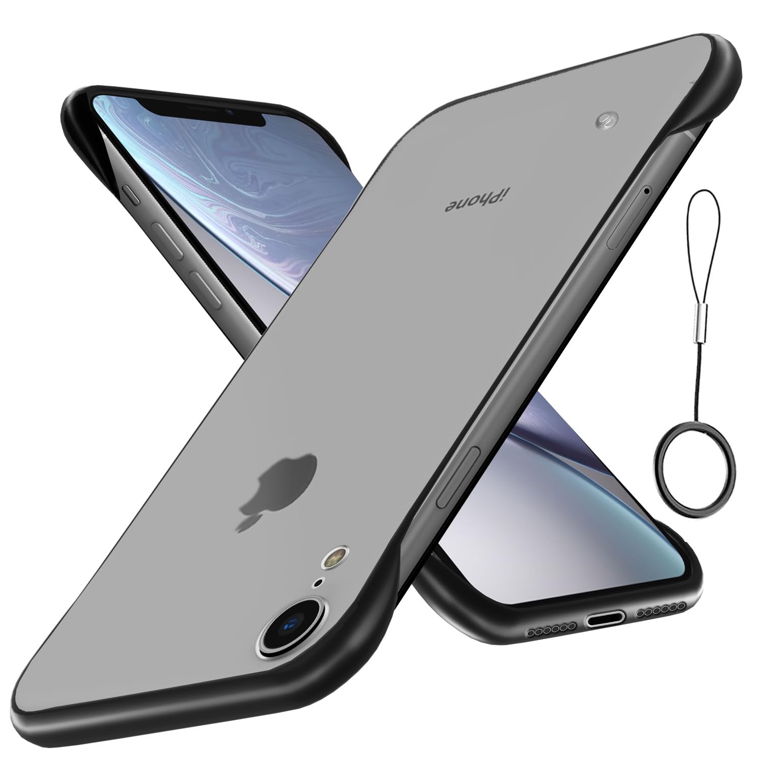 iPhone XR  Frameless Back Cover -Black