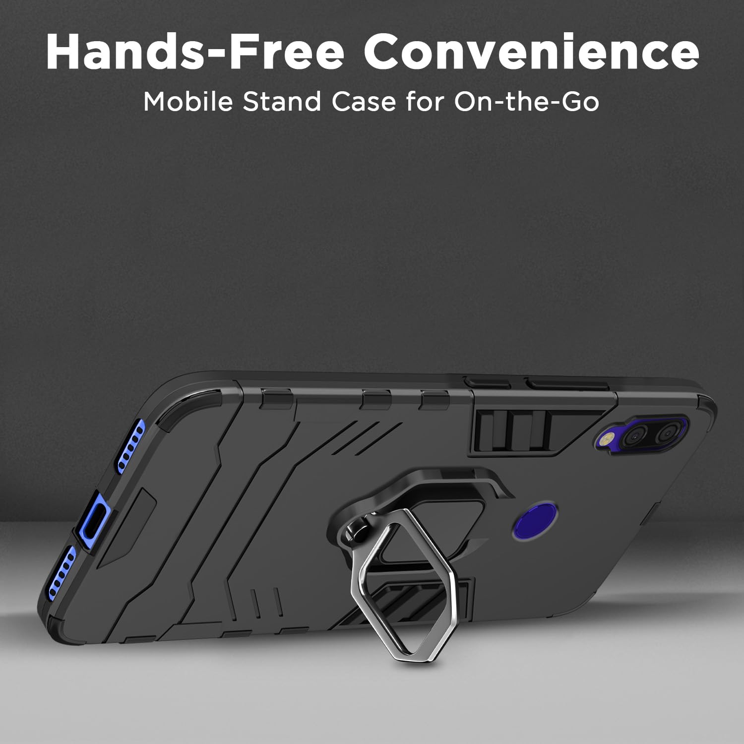 Pikkme Redmi Note 7 / Note 7 Pro/Note 7s D5 Tough Armor Back Cover | Black
