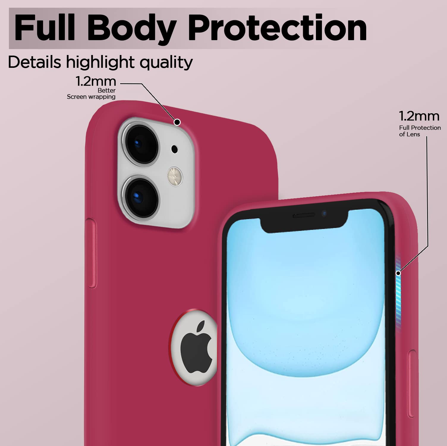 iPhone 11 Soft Silicone mobile back cover in maroon by Pikkme – photo 5