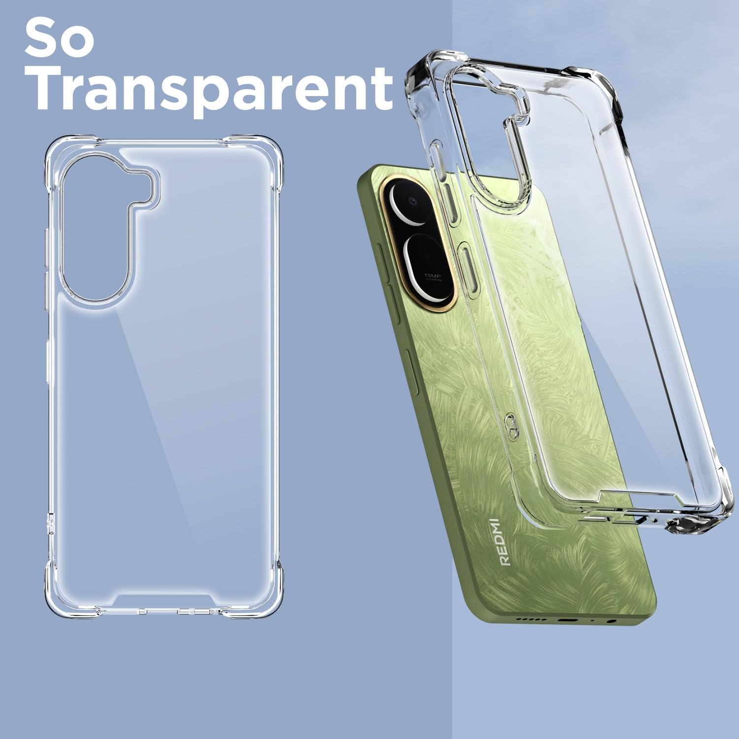 Transparent PC-TPU back cover for Redmi A7 Pro/Poco C85x 5G – Pikkme – photo 2