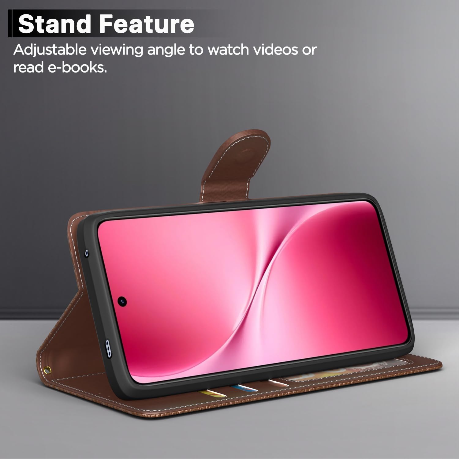 Vivo V60 Lite 5G mobile flip cover in tan by Pikkme – photo 3