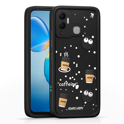 Pikkme black Silicone mobile cover for Infinix Hot 12 Play/3D