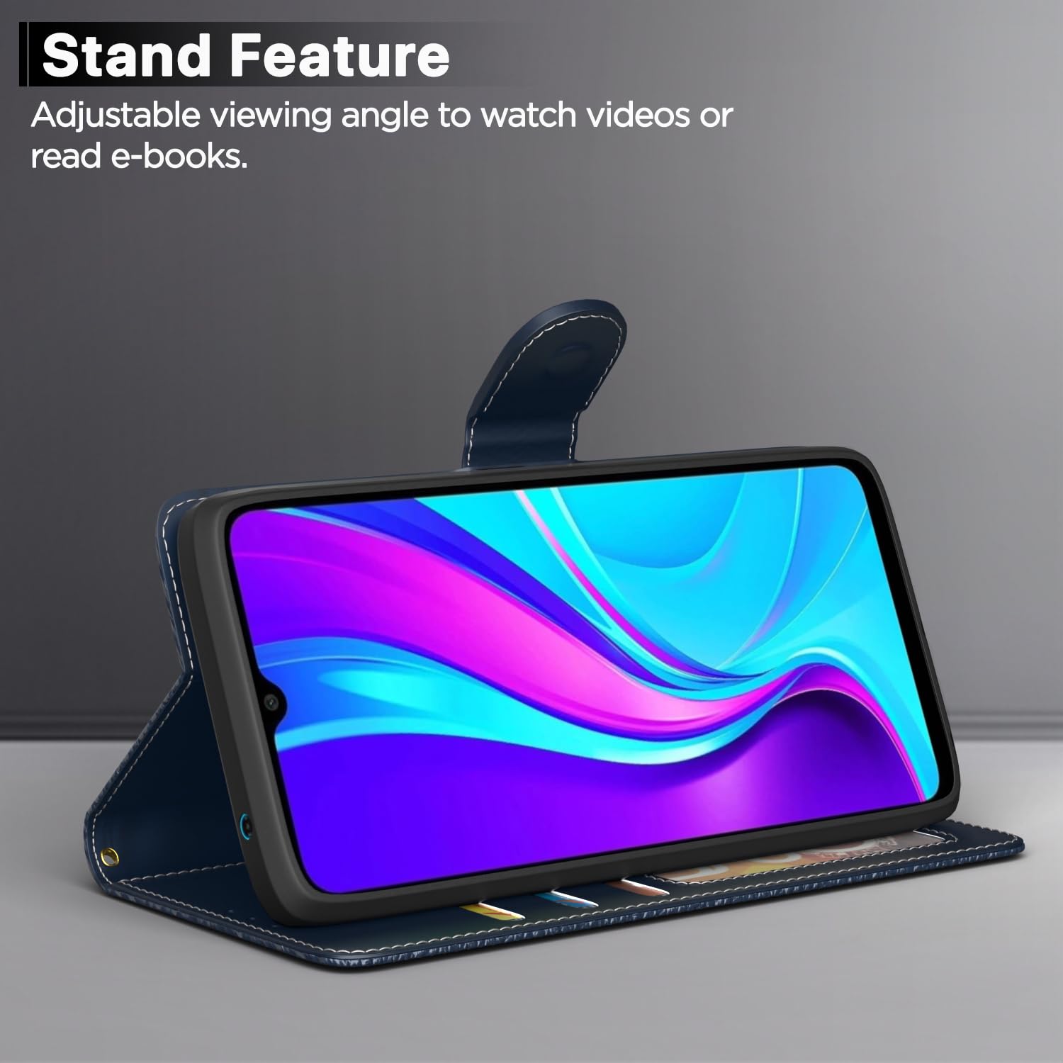 Blue Wallet mobile flip cover for Redmi 10A/10A Sport/9, Poco C31 – Pikkme – photo 3