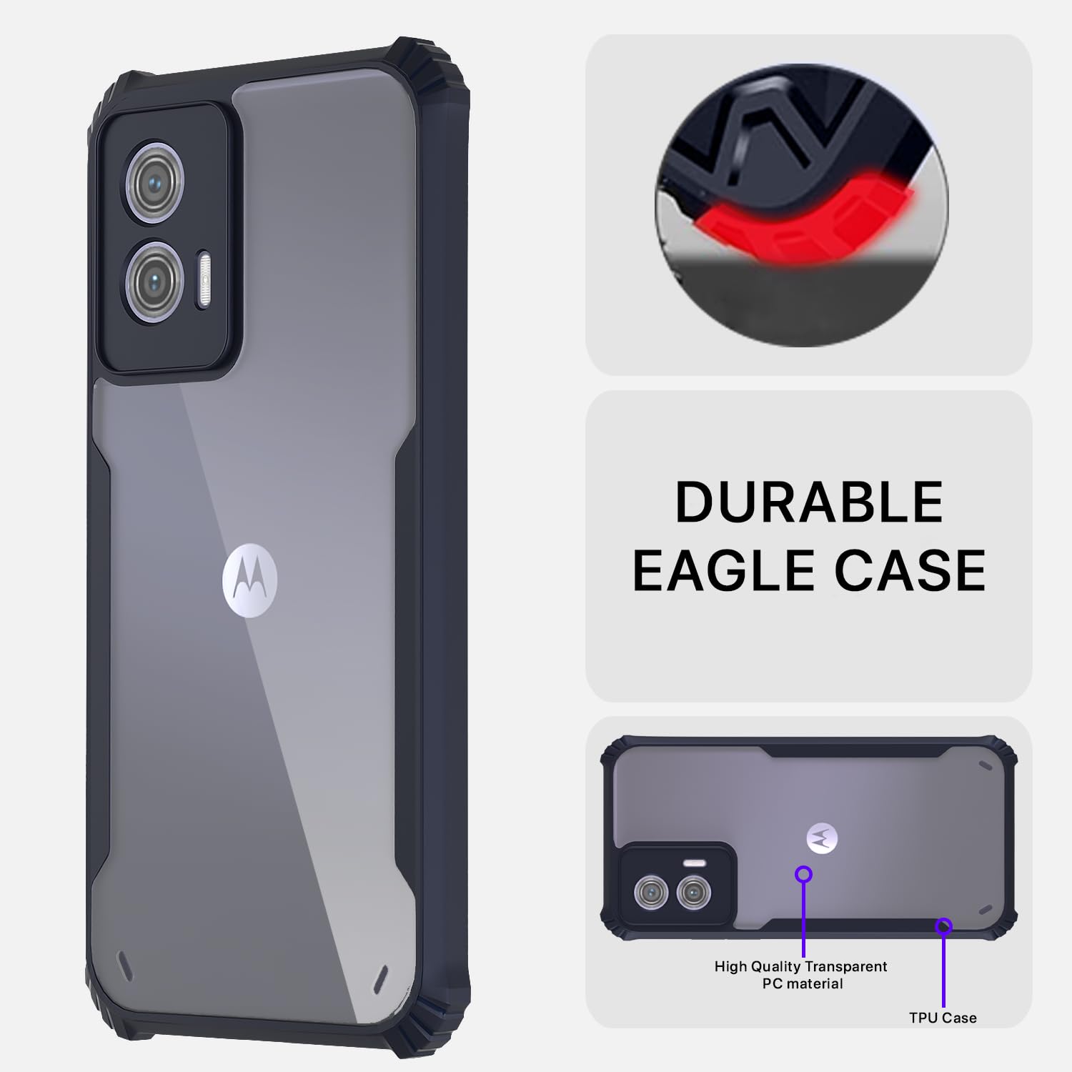 Blue Hybrid back cover for Moto G73 5G – Pikkme – photo 5