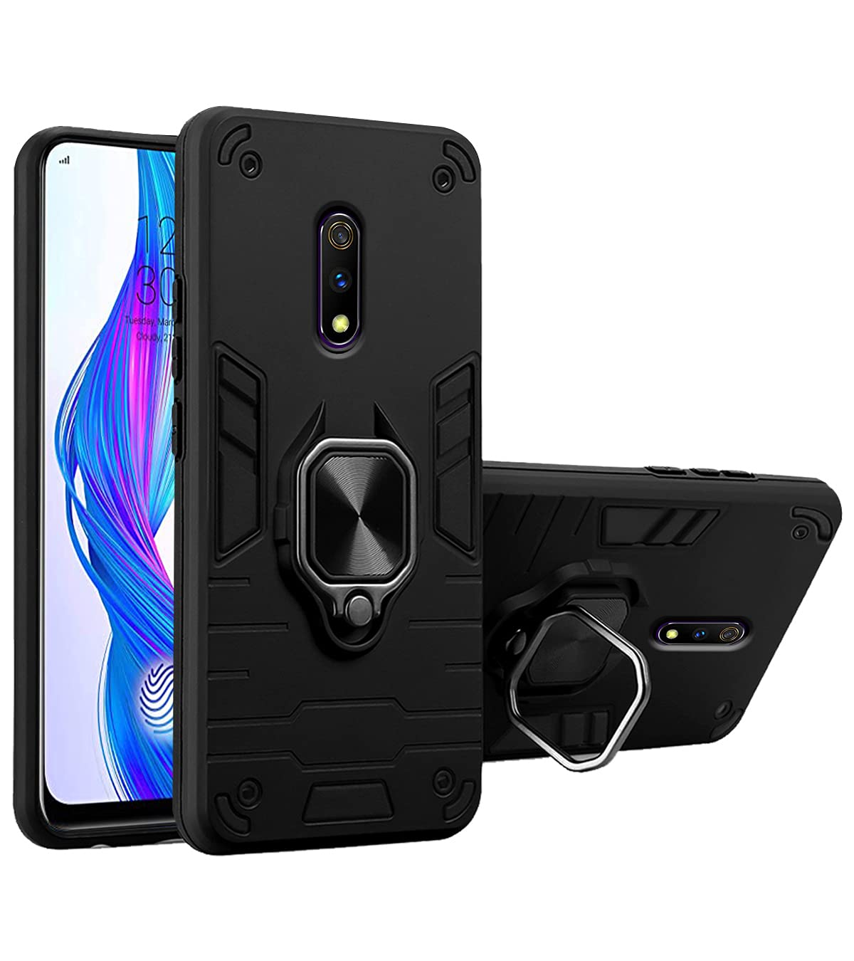Pikkme black D5 Tough Armor mobile cover for Realme X