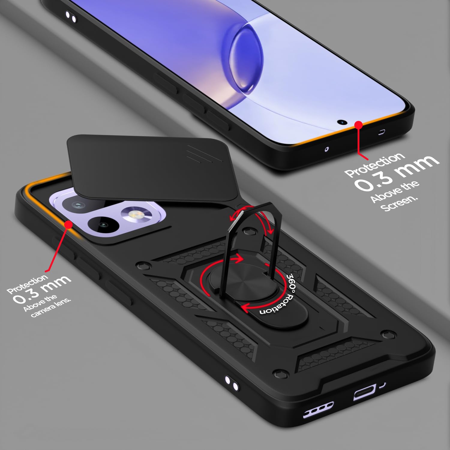 Black back cover for Realme 16 Pro 5G/360 – Pikkme – photo 4