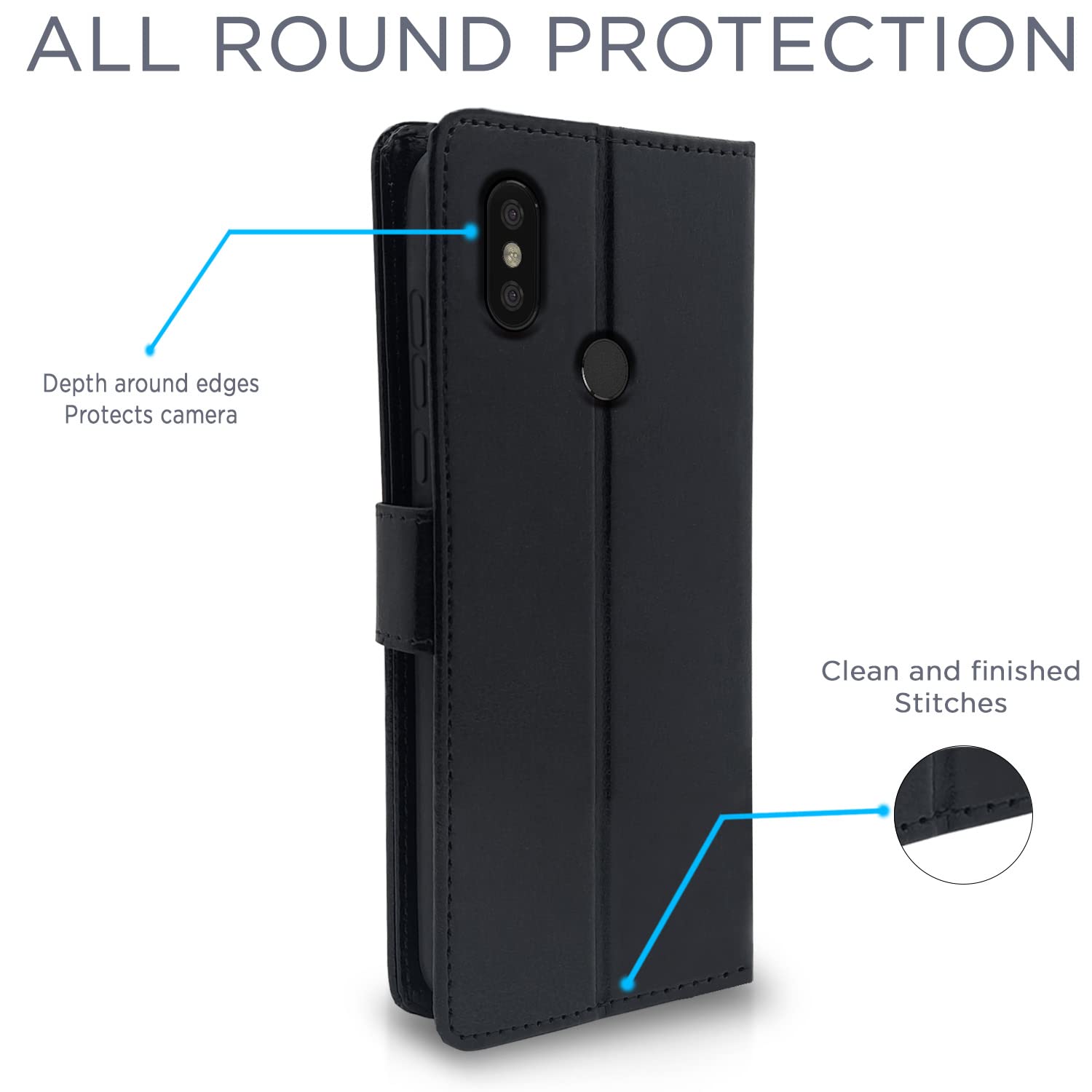 Black mobile flip cover for Mi A2 – Pikkme – photo 4