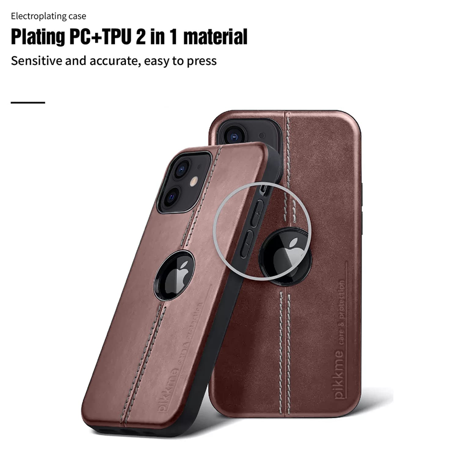 iPhone 12/12 Pro Leather phone cover in brown by Pikkme – photo 7