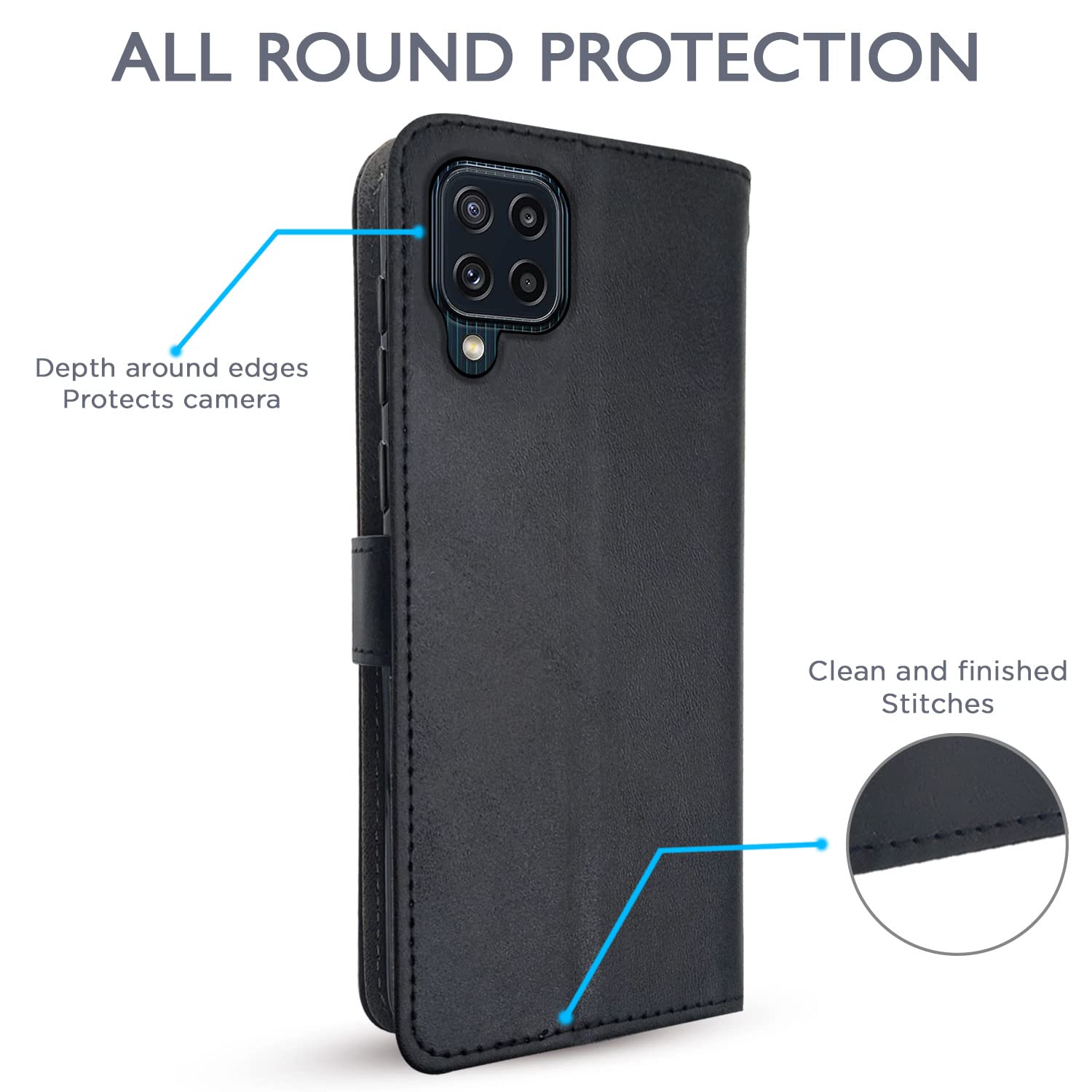 Pikkme black Wallet wallet flip cover for Samsung M32 4G – photo 4
