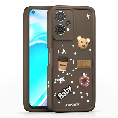 Pikkme OnePlus Nord Ce 2 Lite 5G Cute Fun Cartoon 3D Bear Coffee Back Cover (Brown)