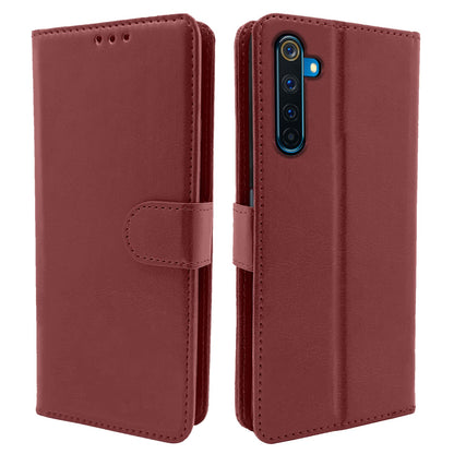 Realme 6 Pro Wallet mobile flip cover in brown by Pikkme
