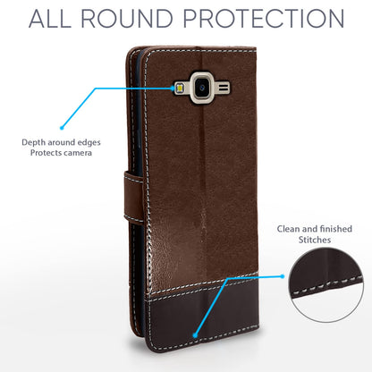 Samsung J7 2015/J7 flip case in brown & coffee by Pikkme – photo 4
