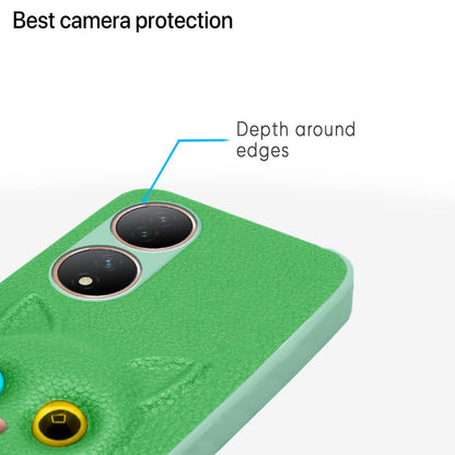 Pikkme Vivo Y100 Cat green mobile back cover – photo 6