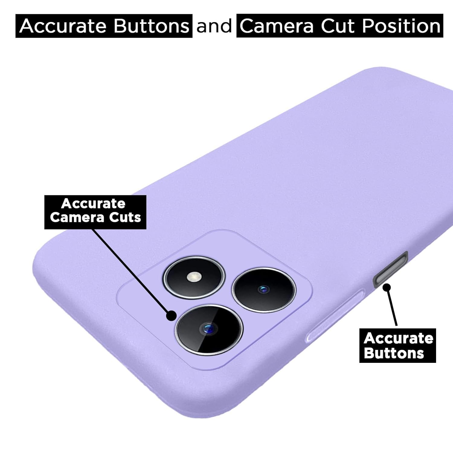Realme Narzo N53/C53 Matte back cover in purple by Pikkme – photo 4