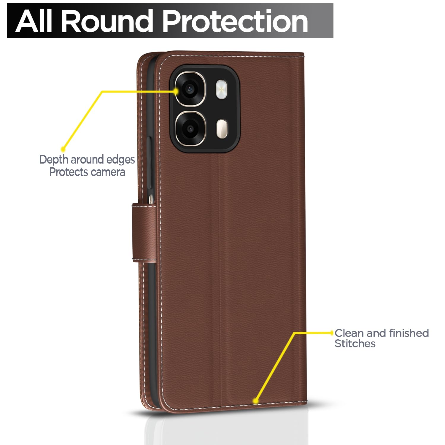 Pikkme Oppo A6 Pro 5G tan wallet flip cover – photo 4