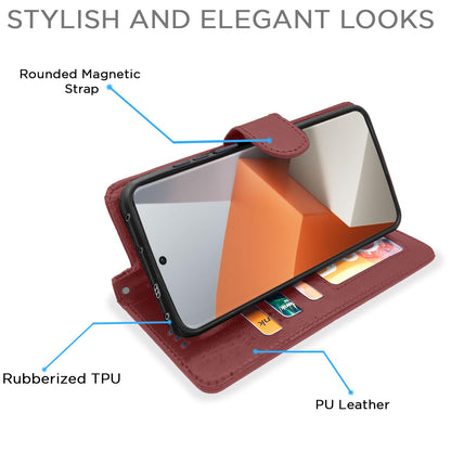 Redmi Note 13 Pro Plus 5G Wallet mobile flip cover in brown by Pikkme – photo 3