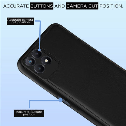 Realme Narzo 50/8i 4G Leather phone cover in black by Pikkme – photo 6