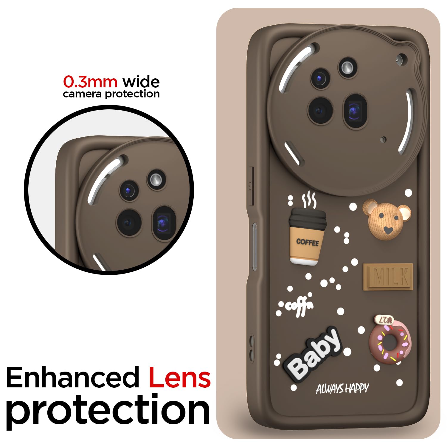 Pikkme Nothing Phone 3a Pro 5G/3D brown back cover – photo 5