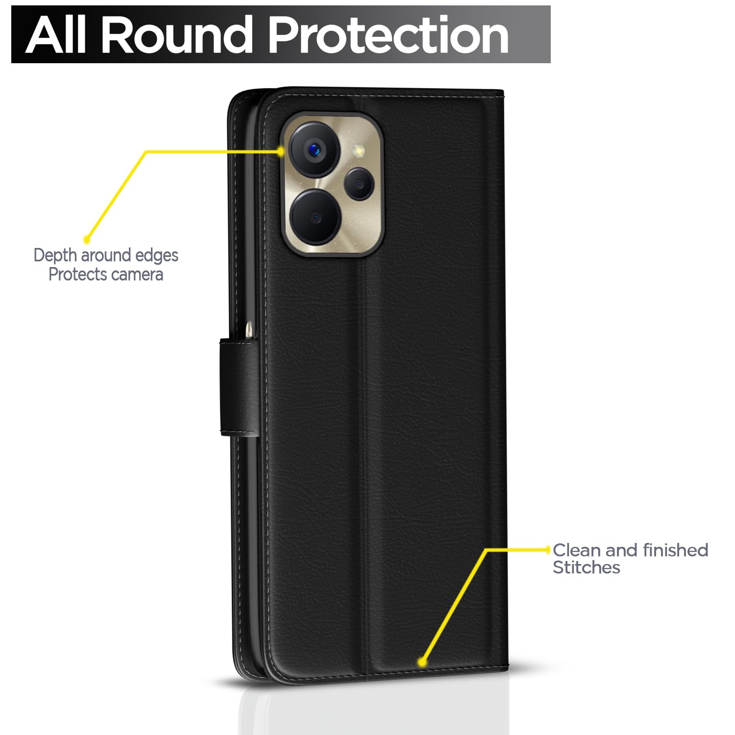 Pikkme Realme 9i 5G Wallet black mobile flip cover – photo 4