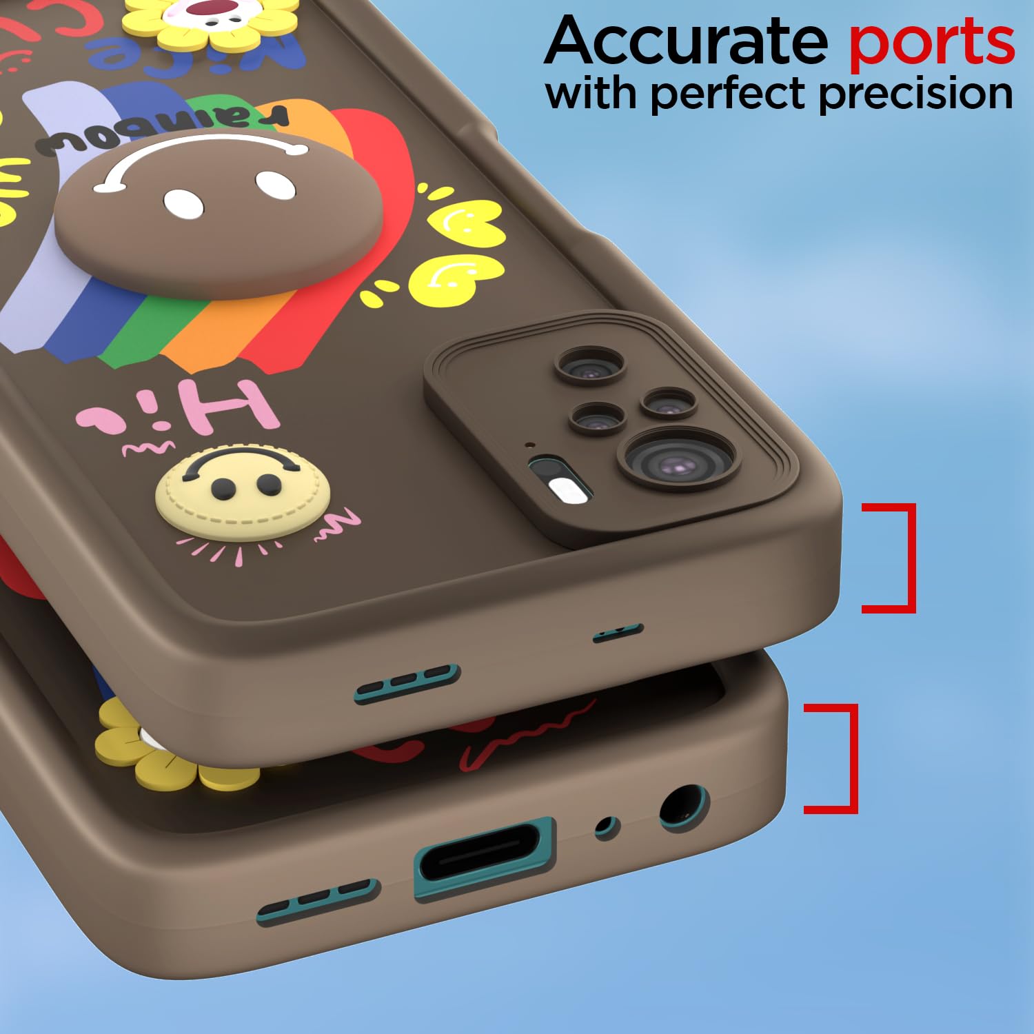 Pikkme brown Soft Silicone phone cover for Redmi Note 10/Note 10s/Note 11 SE – photo 4