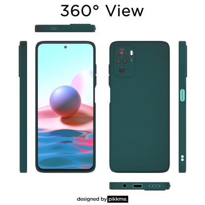 Pikkme Redmi Note 10 / Redmi Note 10S Soft Matte Silicone Shockproof Case (Green)