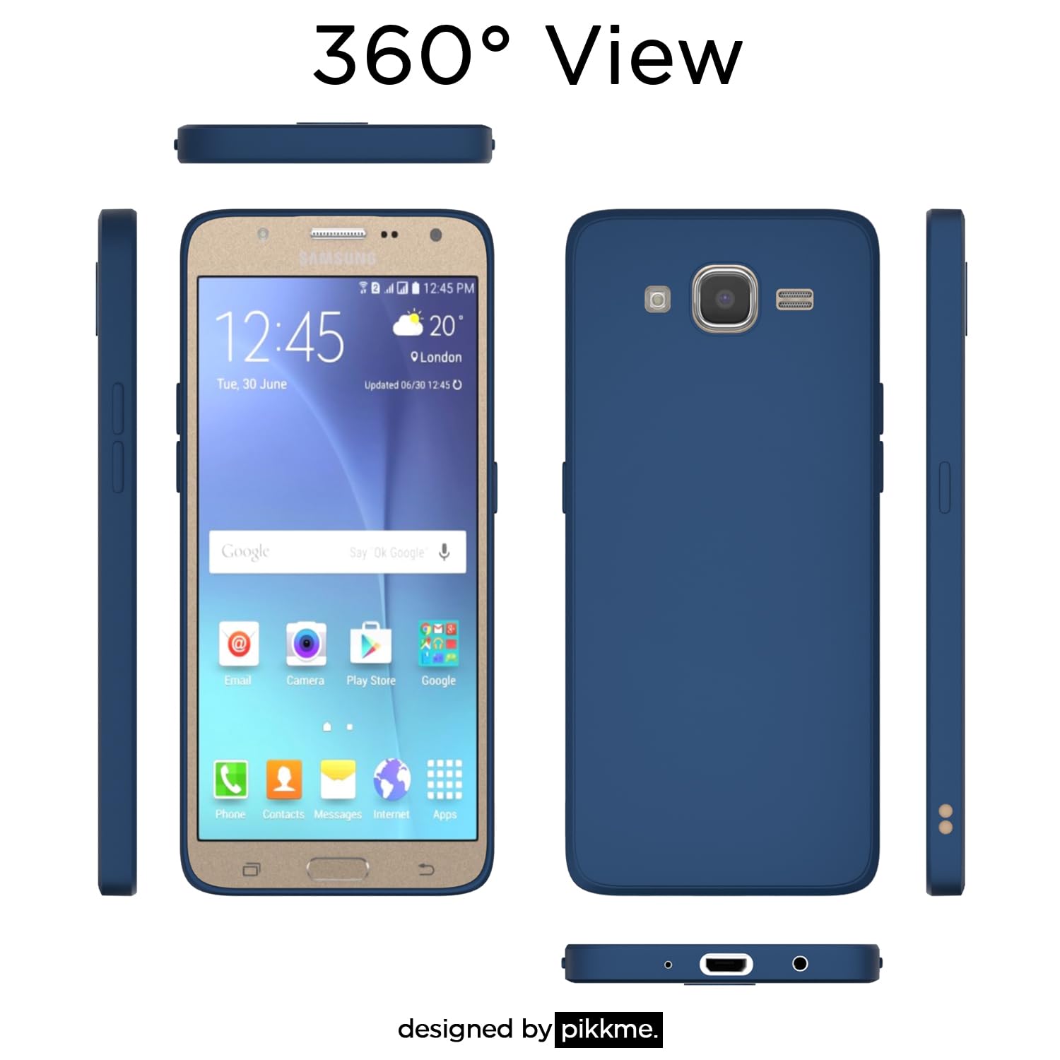 Pikkme Samsung Galaxy J7 2015 / J7 / J7 Nxt Soft Matte Silicone Shockproof Case (Blue)