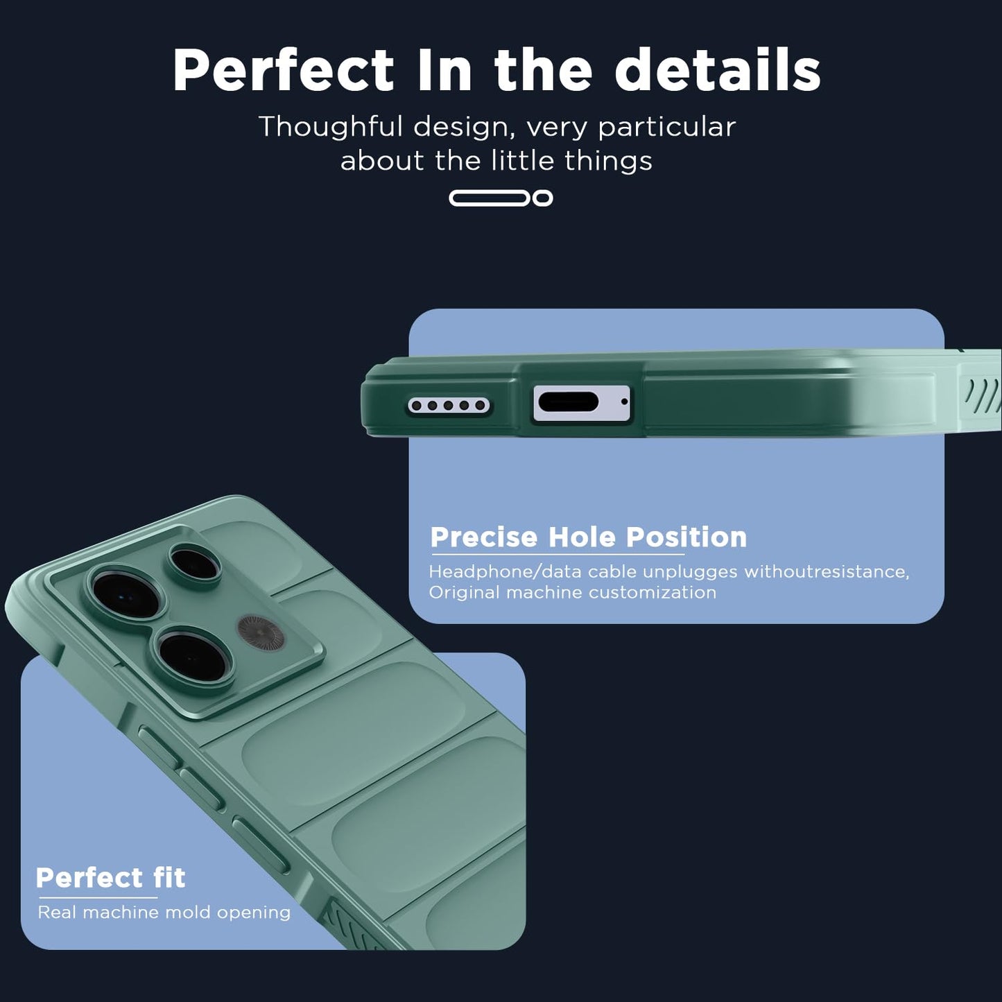 Pikkme Redmi Note 13 Pro 5G ZigZag Back Cover (Green)