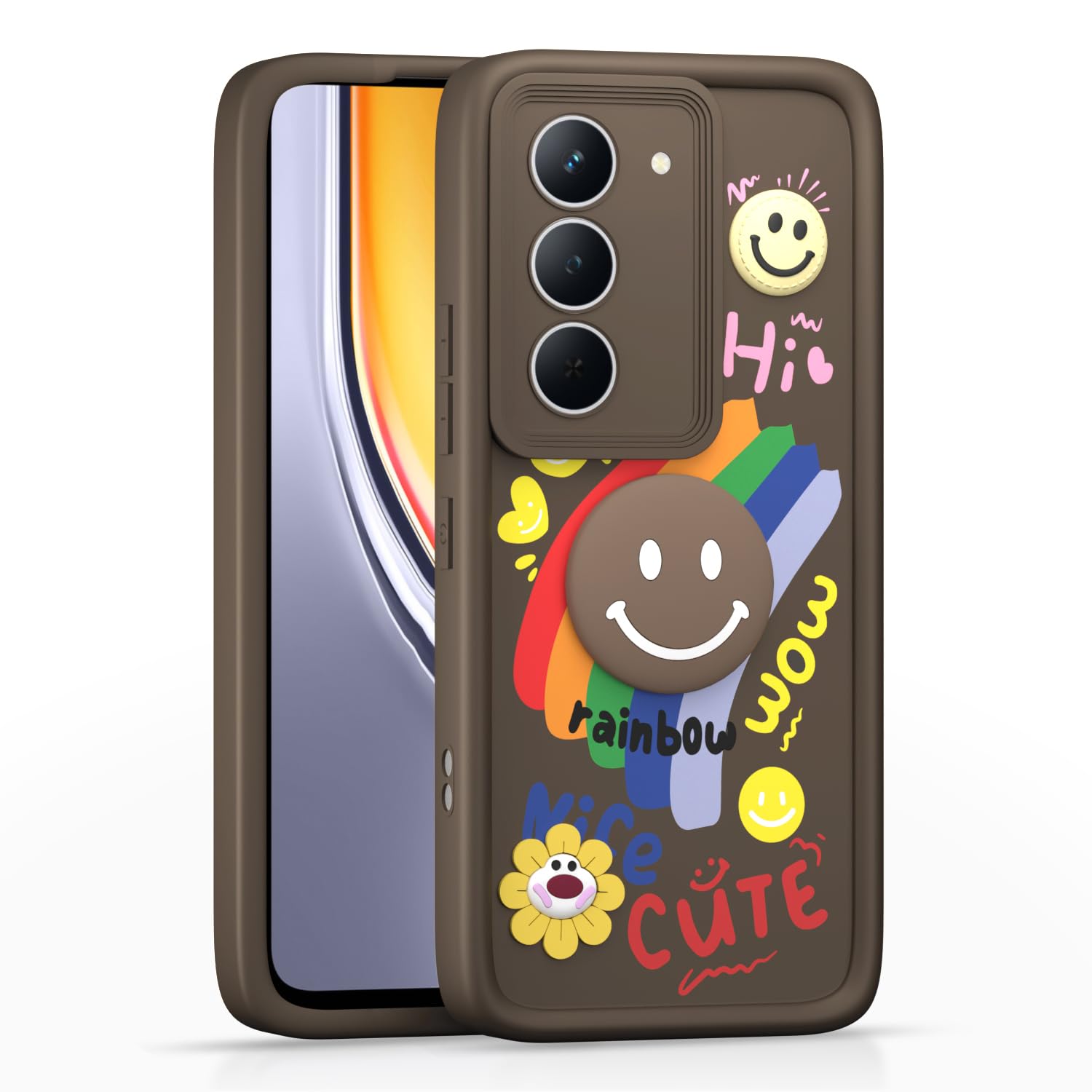 Brown phone cover for Realme Narzo 80x/P3x/14X 5G – Pikkme