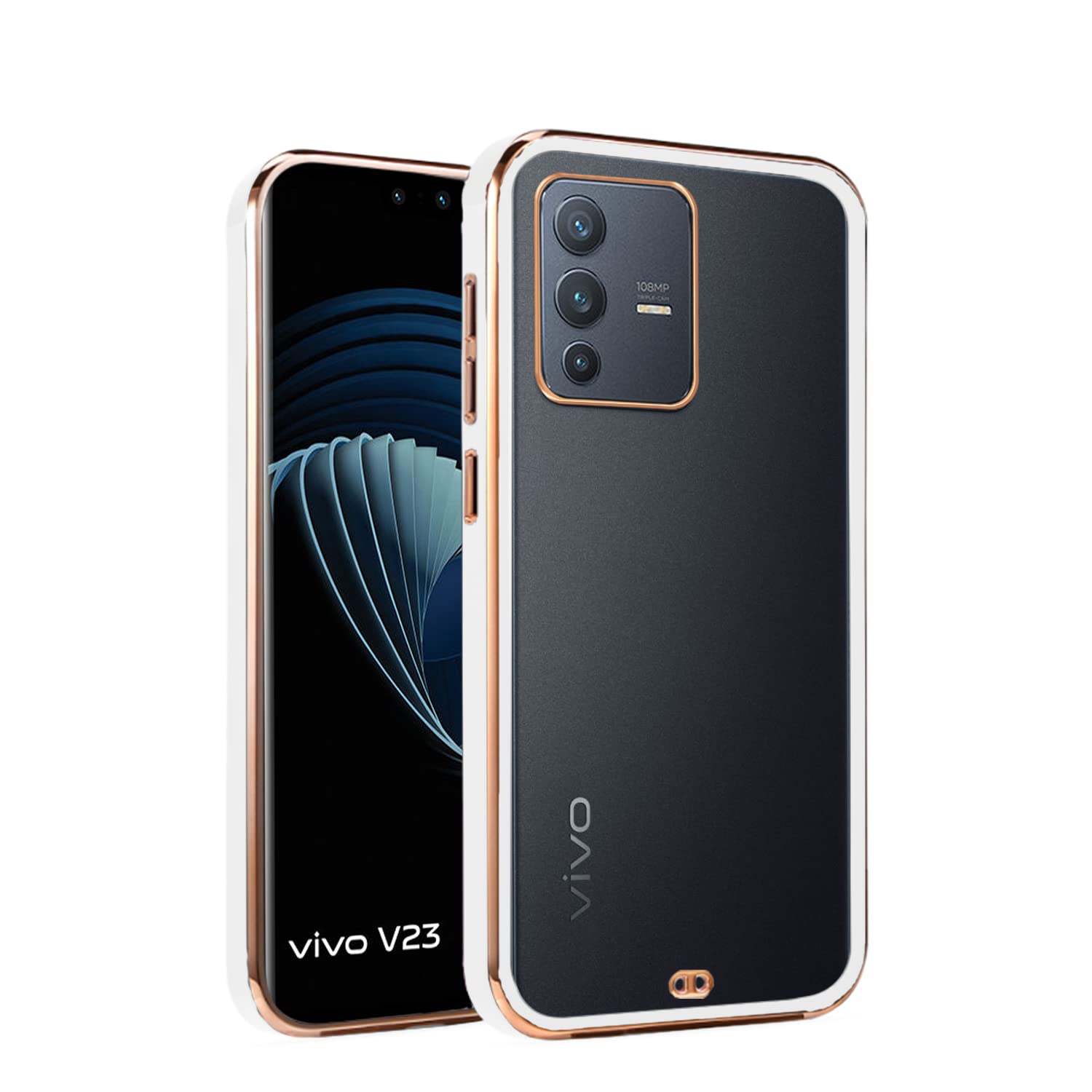 Pikkme white mobile cover for Vivo V23 5G