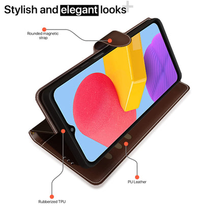 Pikkme Samsung M13 4G Magnetic brown & coffee flip cover – photo 3