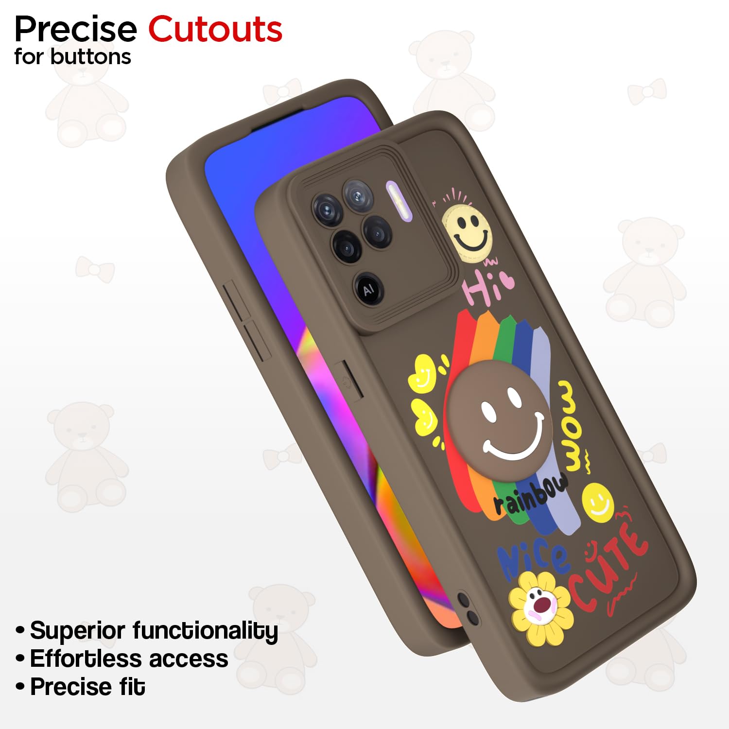 Pikkme Oppo F19 Pro brown mobile back cover – photo 6