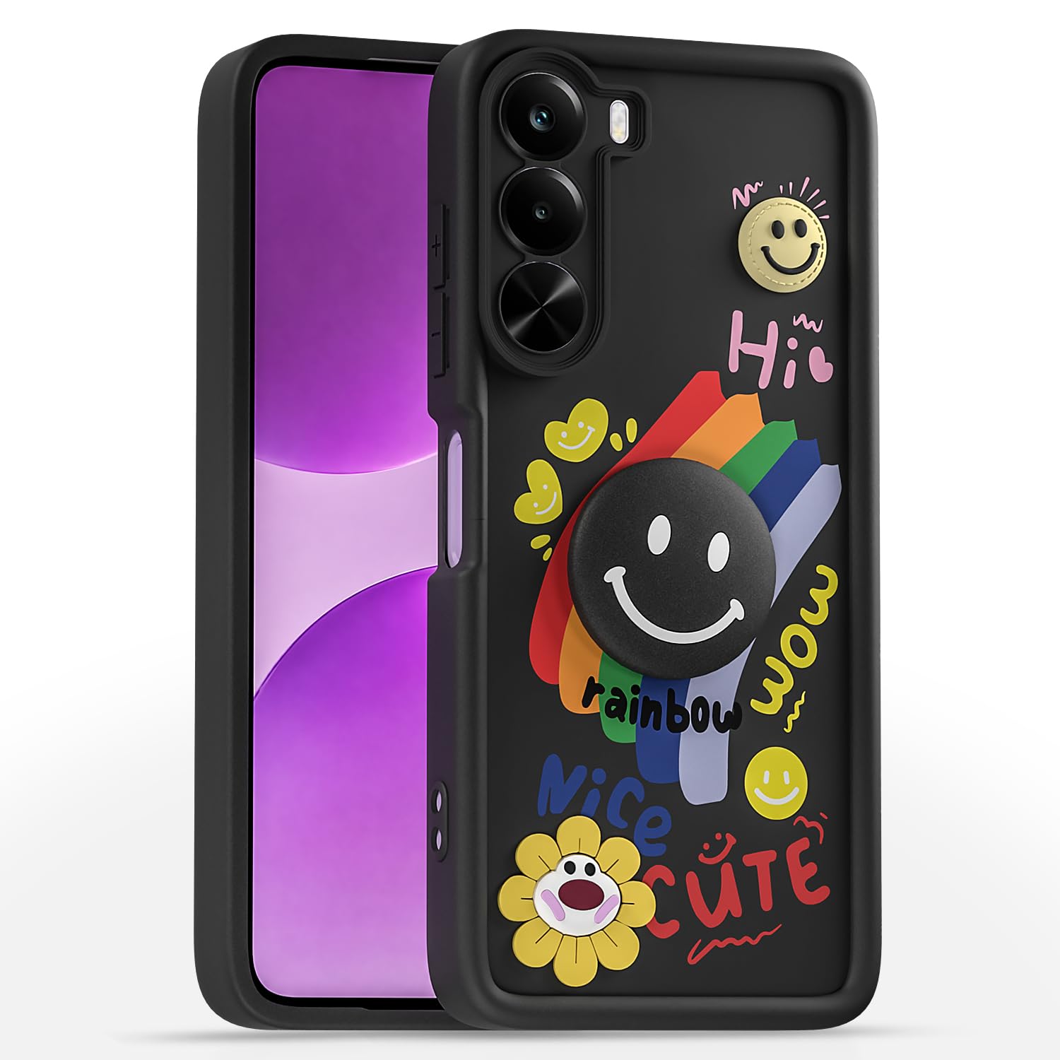 Realme P4x 5G back cover in black by Pikkme