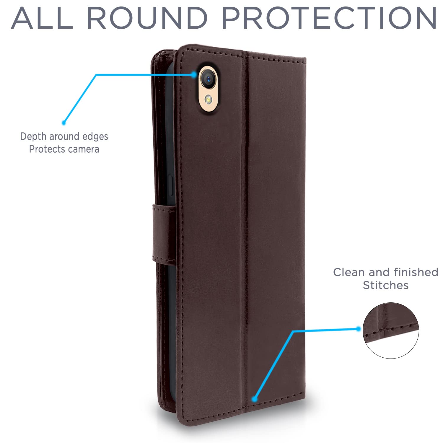 Pikkme Oppo A37 Vintage Flip Cover (Coffee)