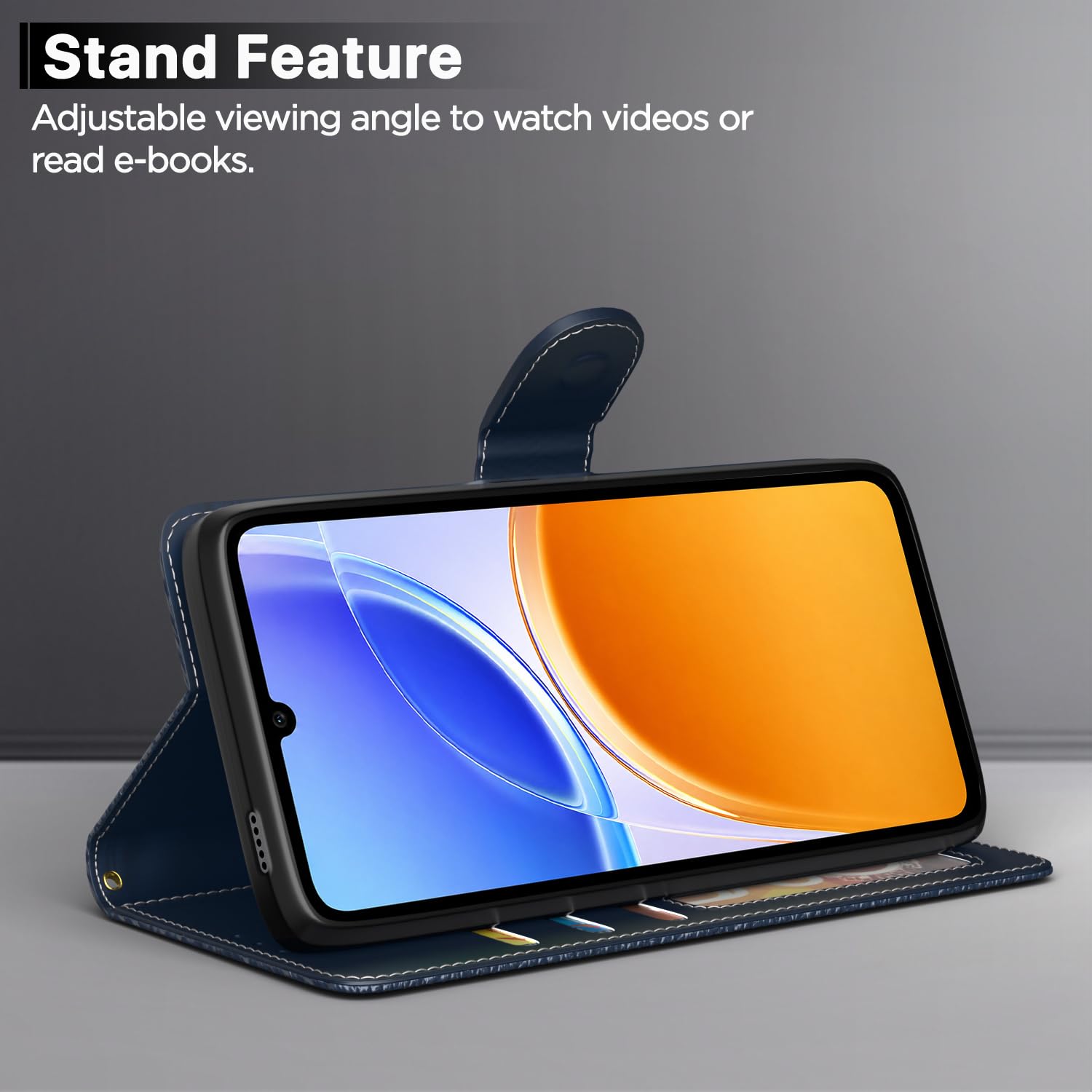 Vivo T5e Wallet wallet flip cover in blue by Pikkme – photo 3