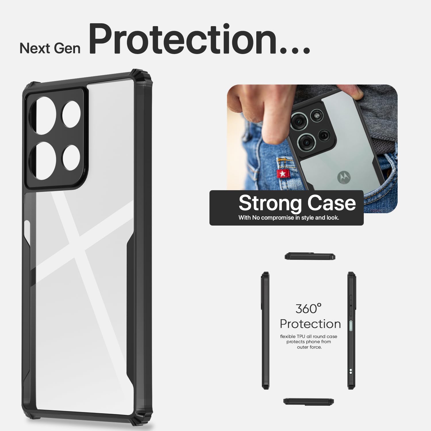 Moto G75 5G mobile cover in black by Pikkme – photo 7